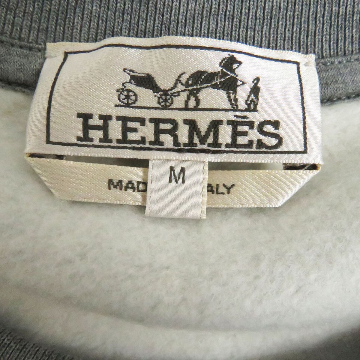 Hermes Lamb Leather Sweatshirt Gray M