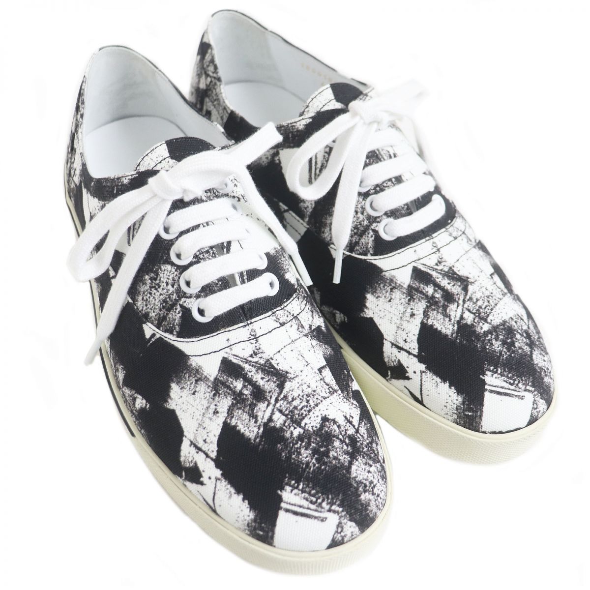 Celine Elliot Canvas Sneakers Black White Size 41