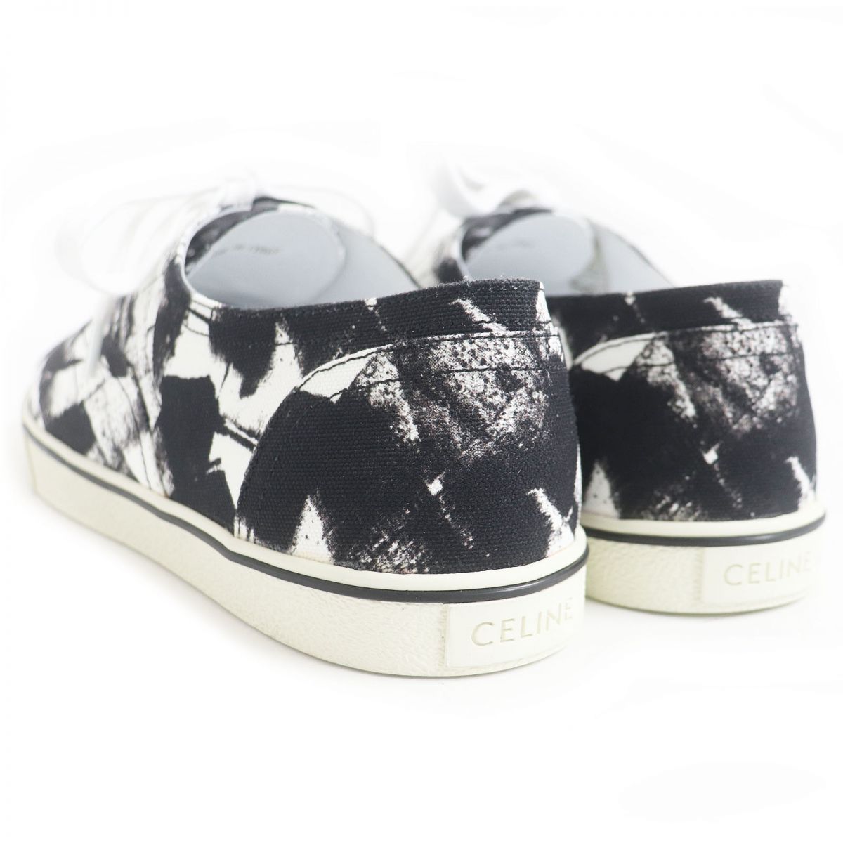 Celine Elliot Canvas Sneakers Black White Size 41