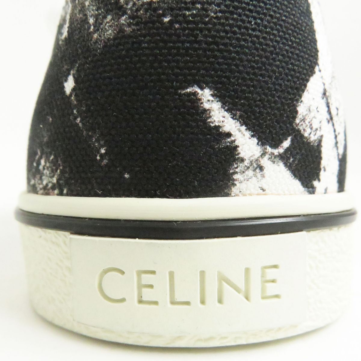 Celine Elliot Canvas Sneakers Black White Size 41