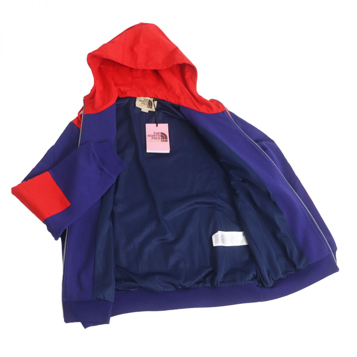 Gucci x The North Face Nylon Zip Hoodie Blue/Red S