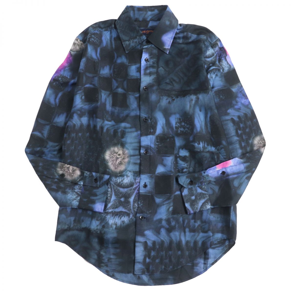 Louis Vuitton Silk XS Salt Print Long Sleeve Shirt