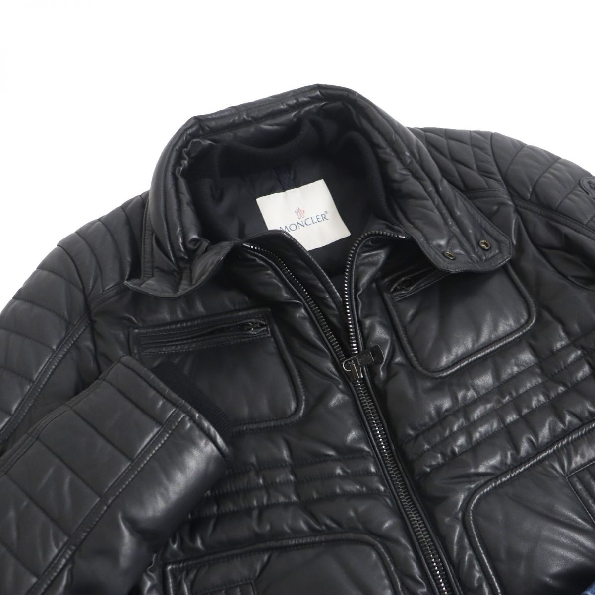 Moncler DIMITRI Lamb Leather Down Jacket Black