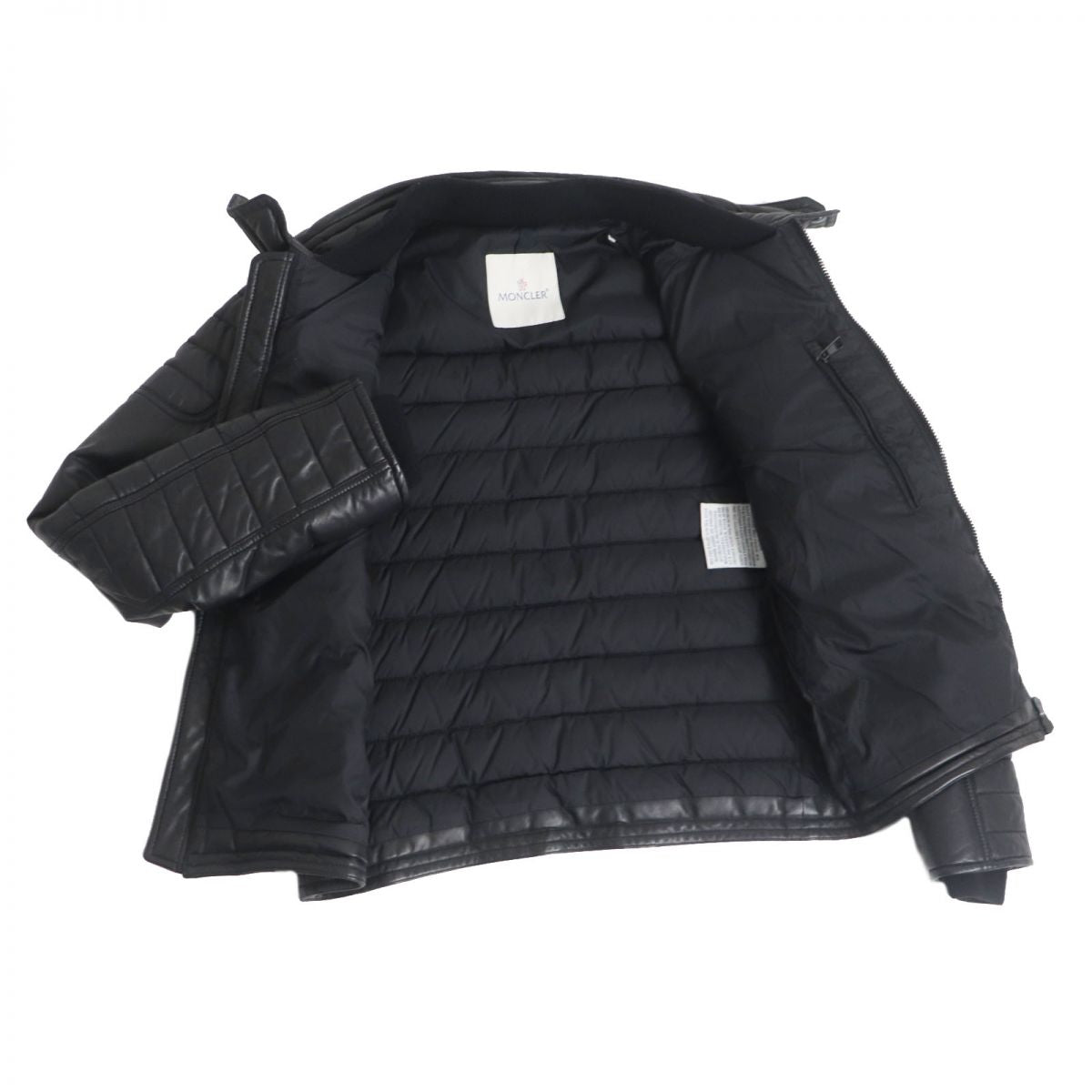 Moncler DIMITRI Lamb Leather Down Jacket Black