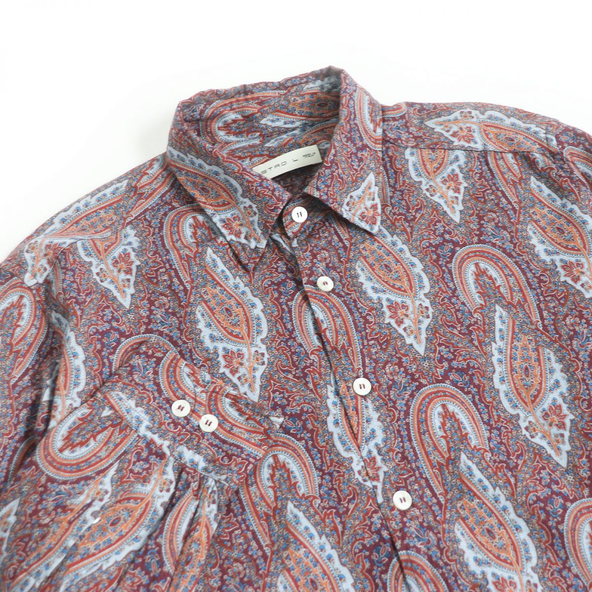 Etro Paisley Print Cotton Shirt Multicolor L