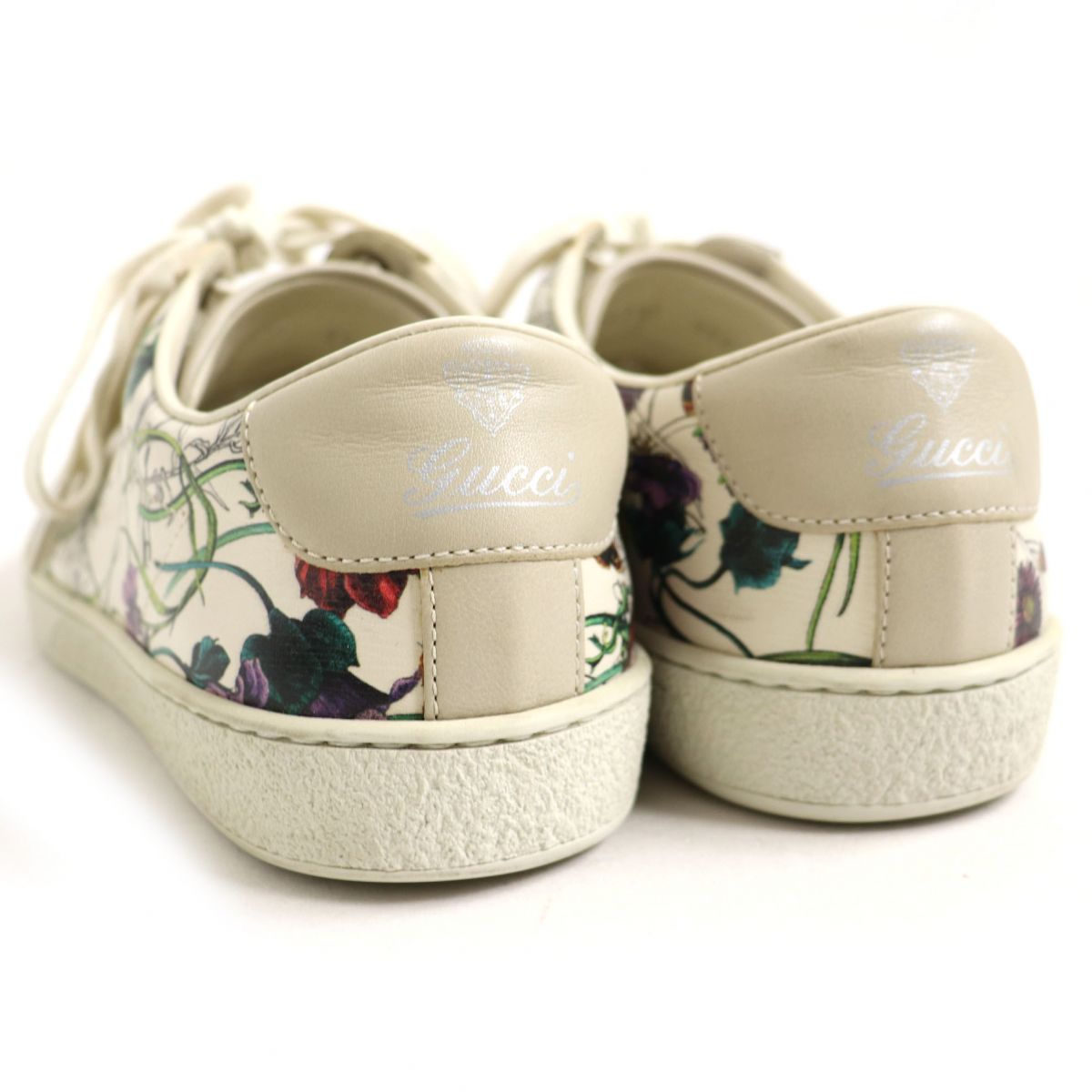 Gucci Floral Leather Sneakers Off-white