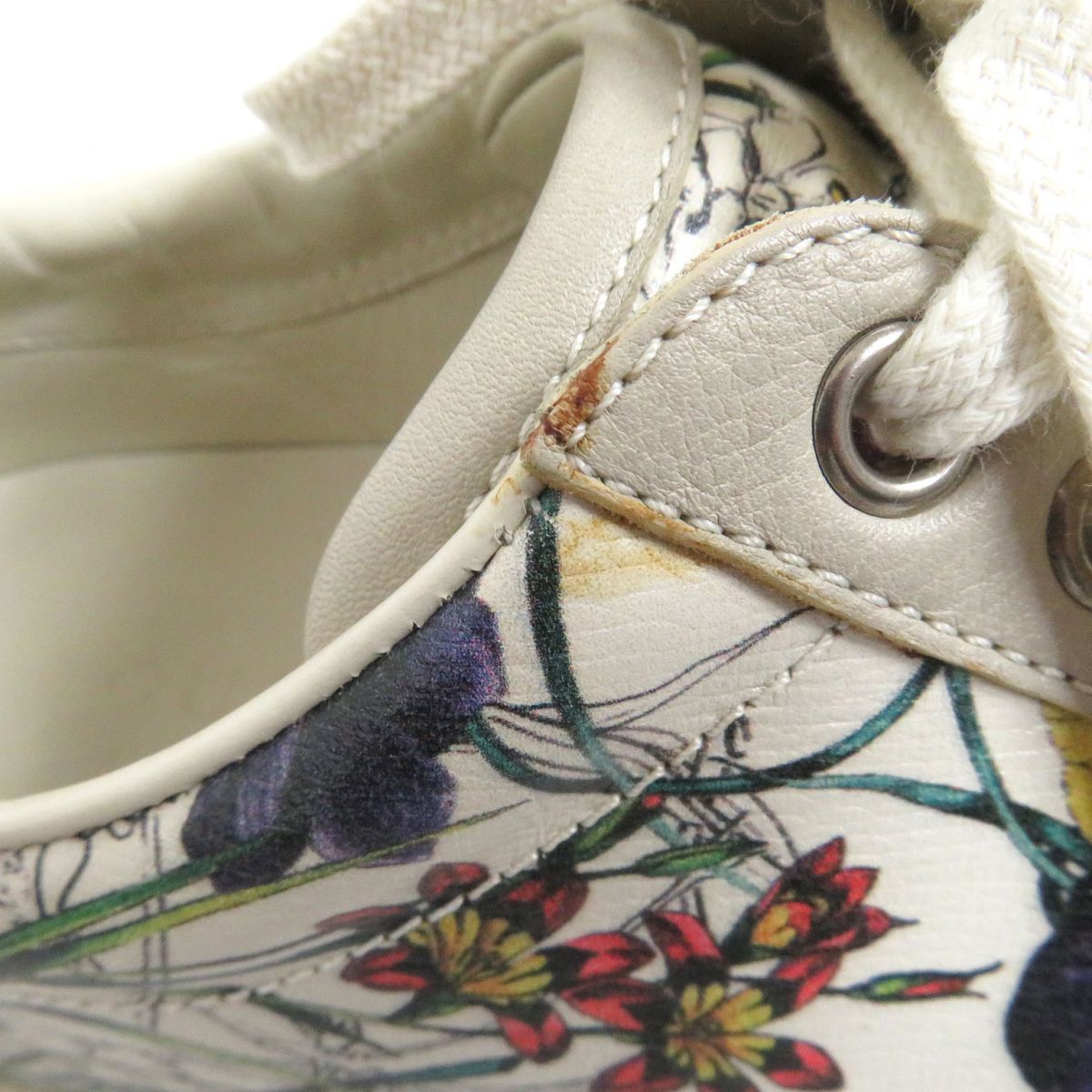 Gucci Floral Leather Sneakers Off-white