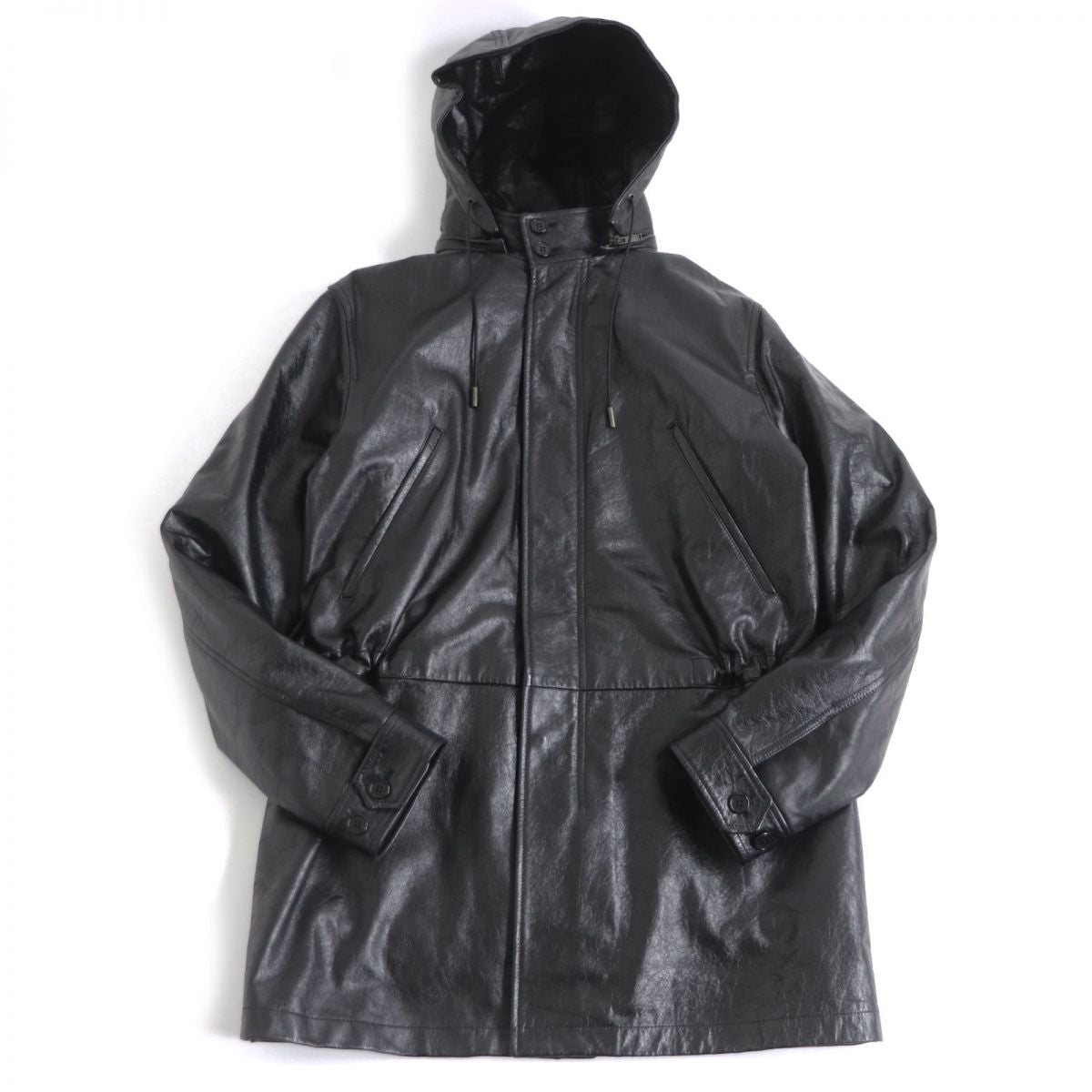 Saint Laurent 3-Way Leather Coat with Hood