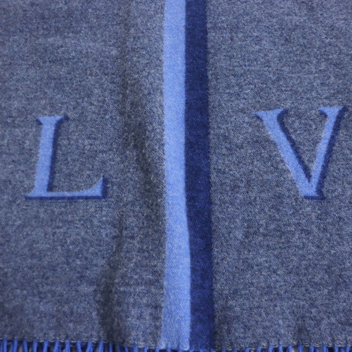 Louis Vuitton Wool Cashmere Fringe Blanket Shawl