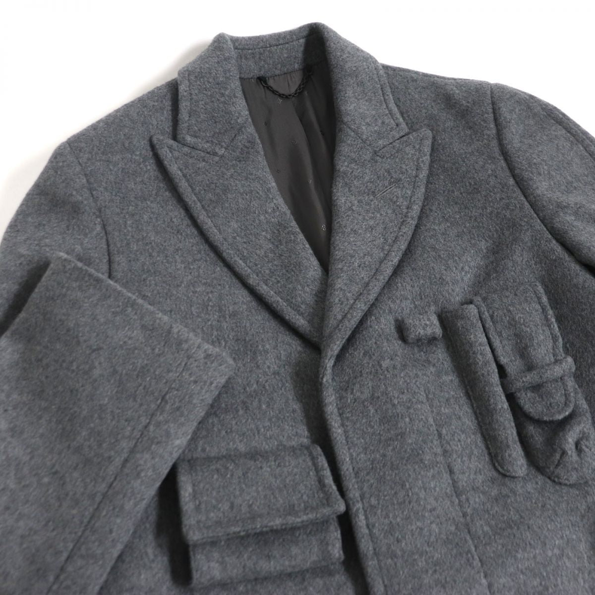 Louis Vuitton Wool Coat Gray 46 Multi-pocket