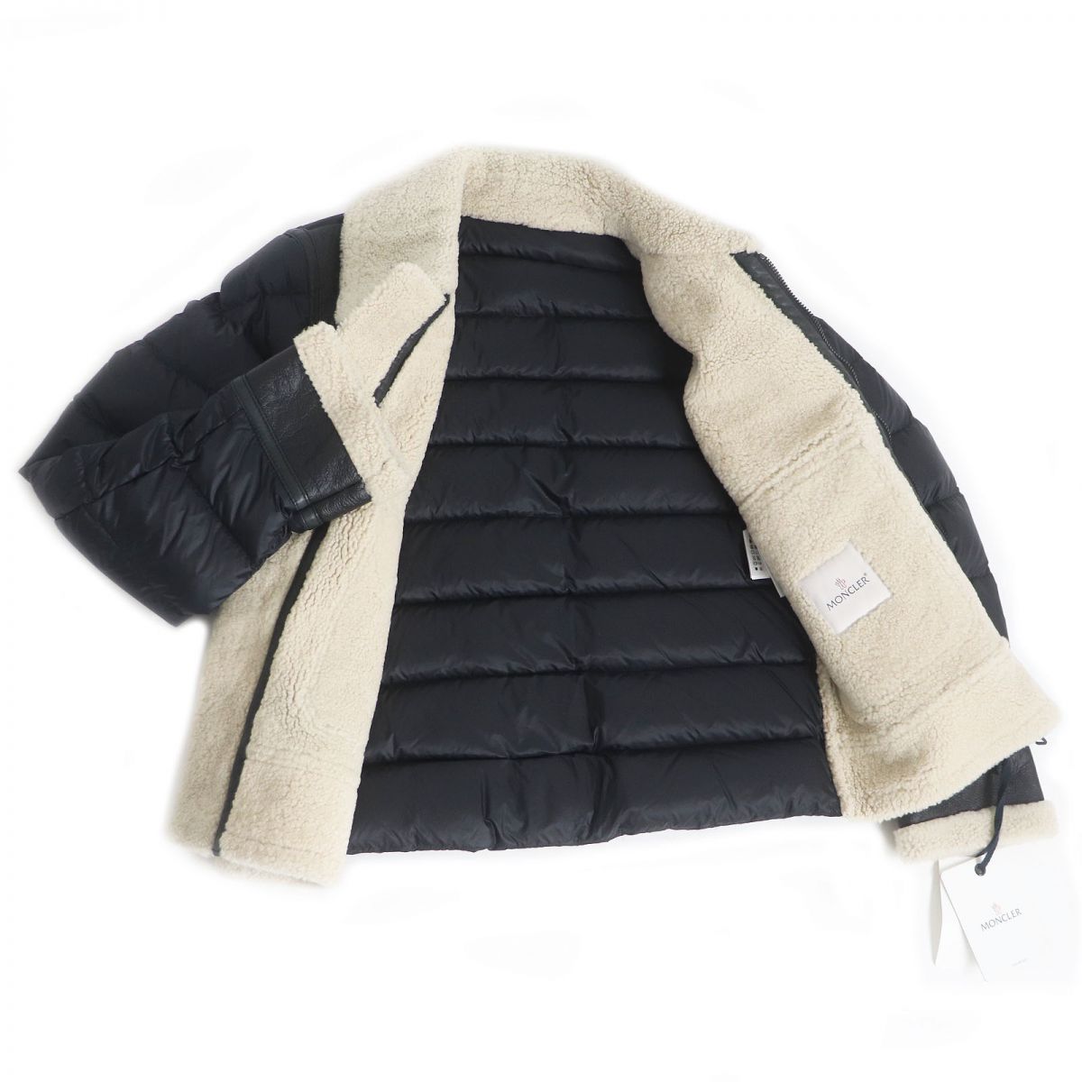 Moncler LAREDO GIUBBOTTO Leather Shearling Down Jacket