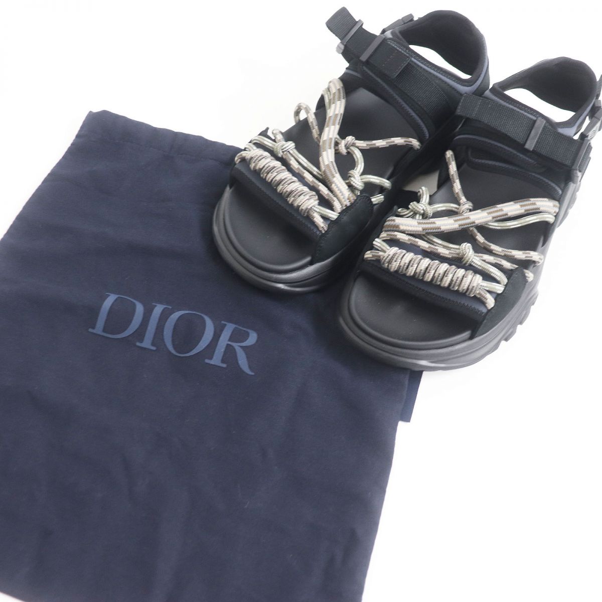 Dior H-TOWN Velcro Sport Sandals Black