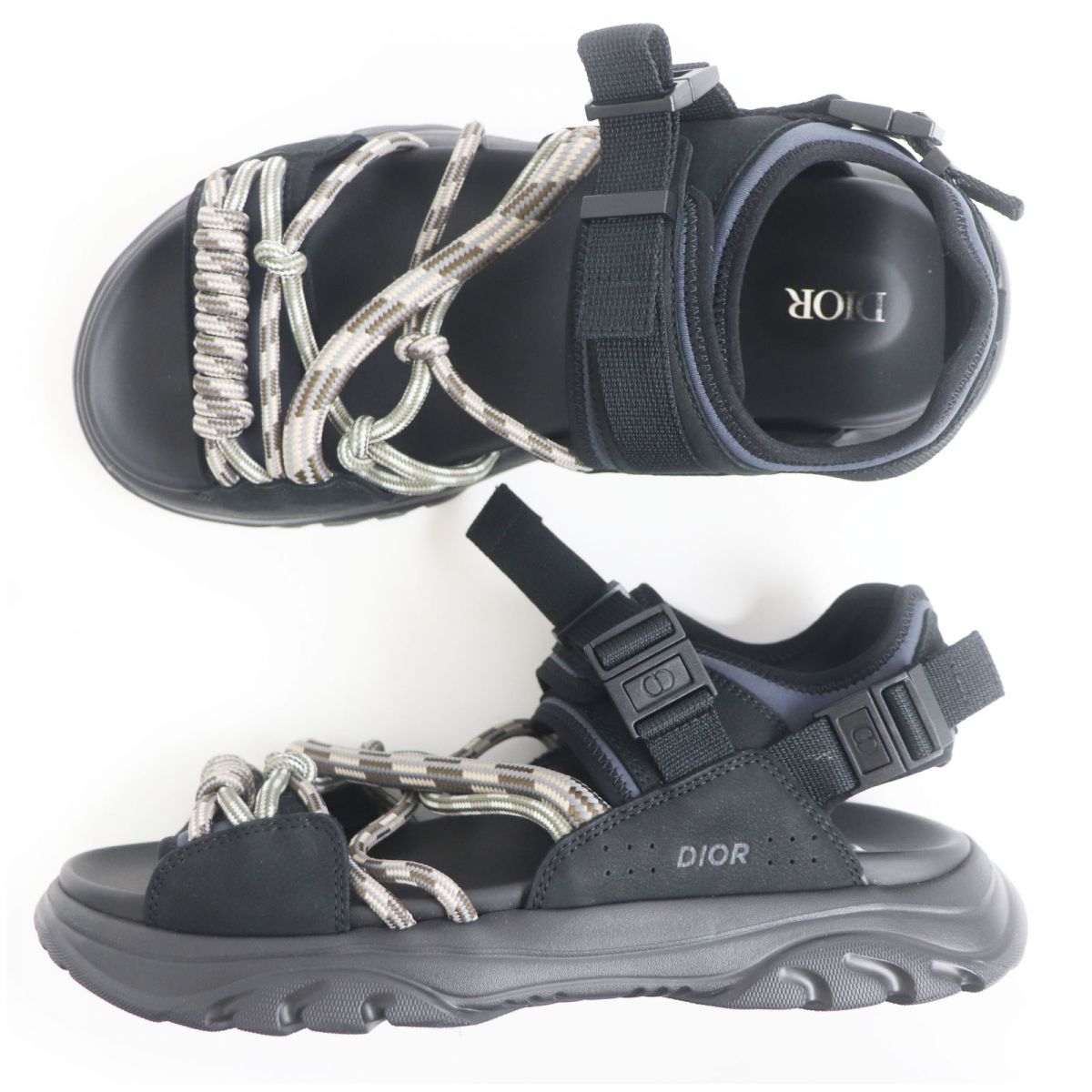 Dior H-TOWN Velcro Sport Sandals Black