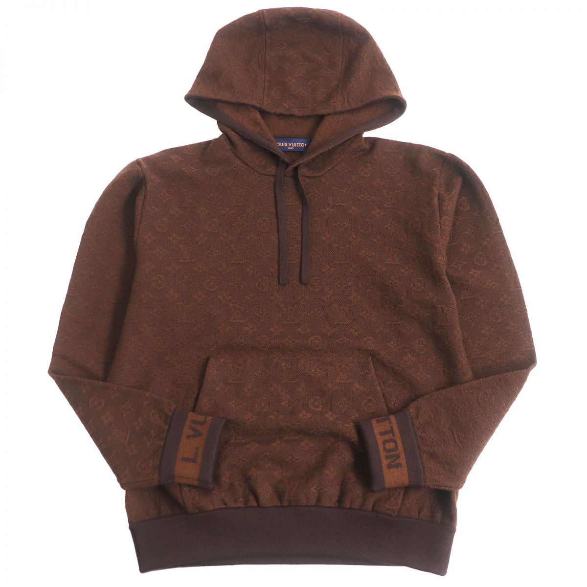 Louis Vuitton Monogram Wool Pullover Hoodie Brown S