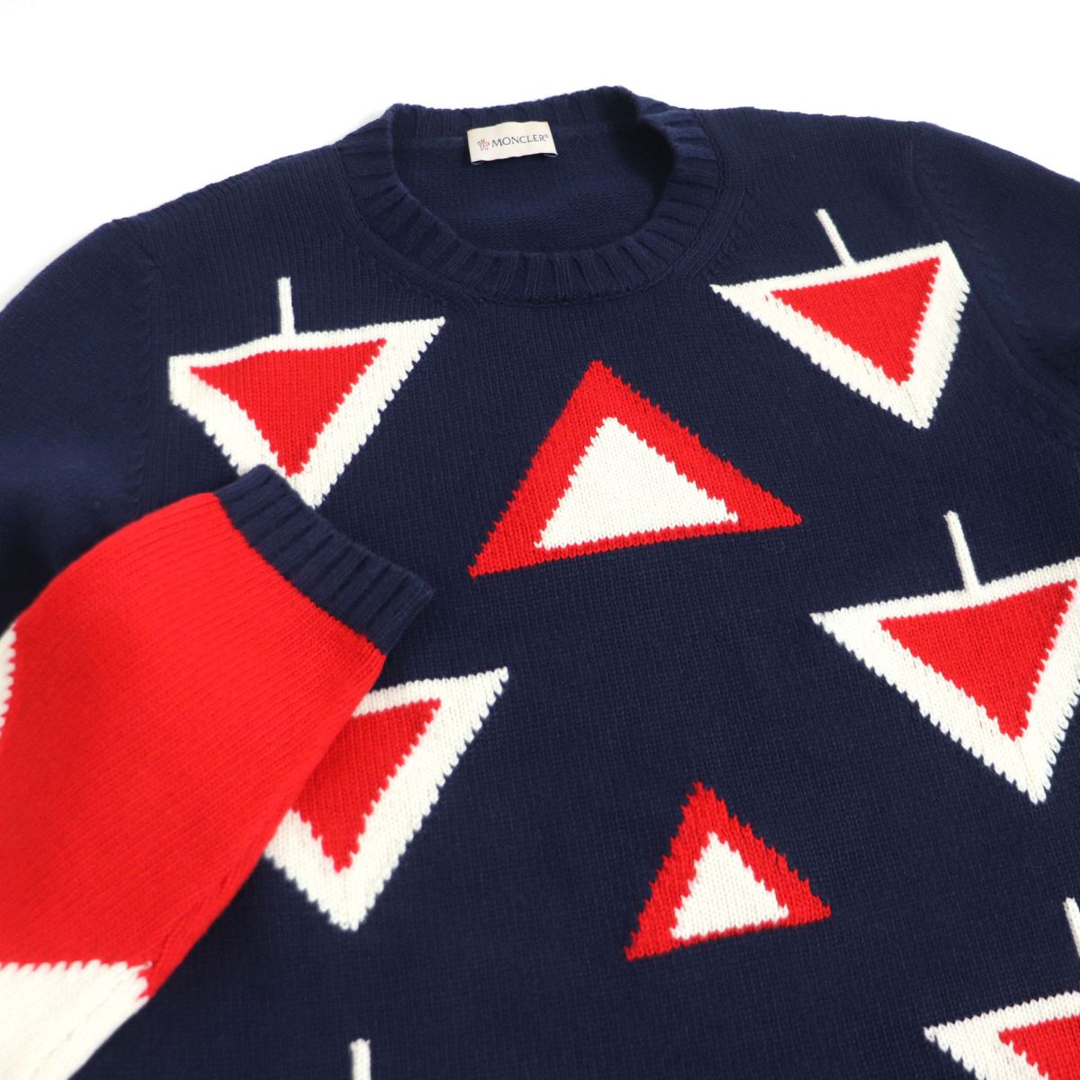 Moncler Wool Crew Neck Sweater Navy M