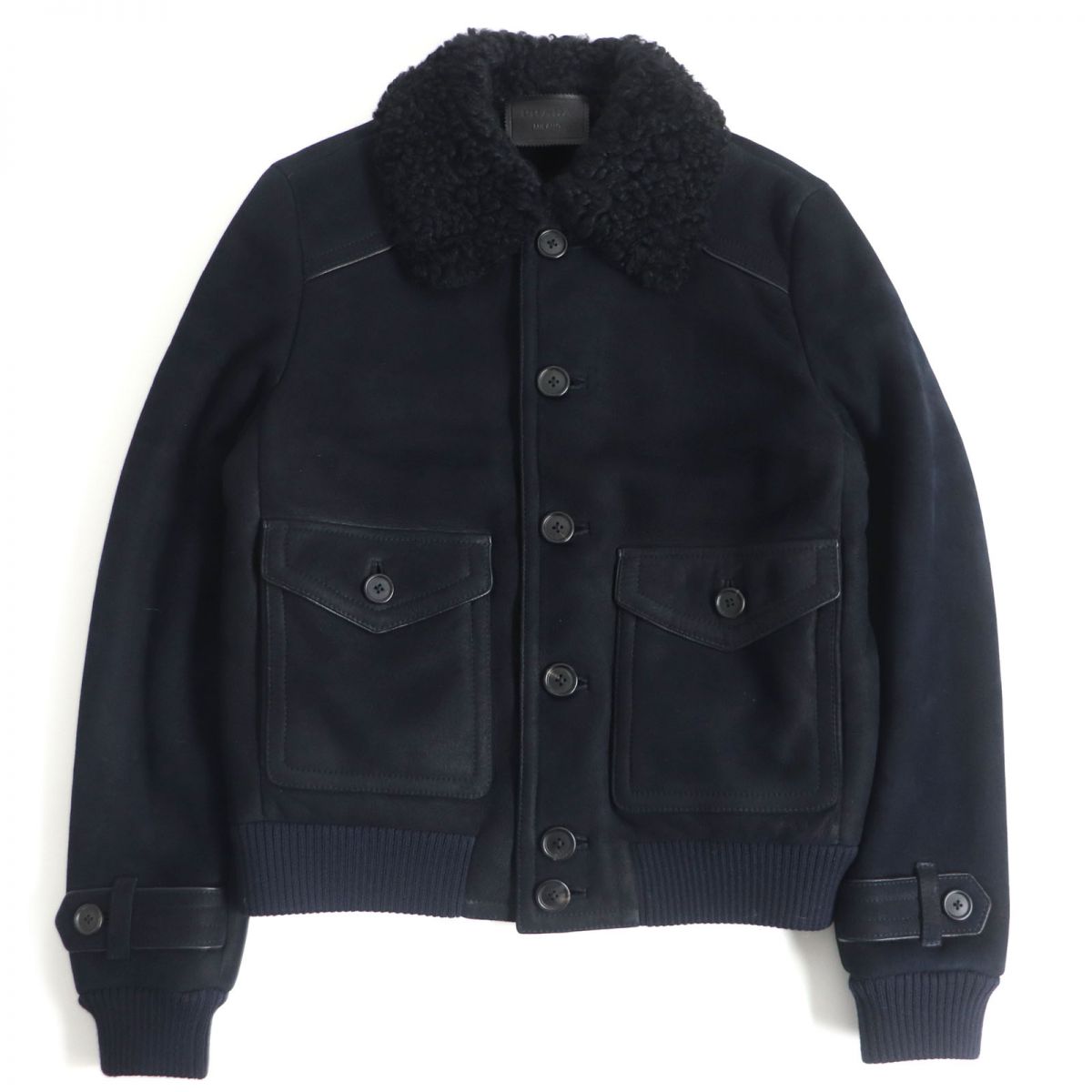 Prada Shearling Jacket Dark Navy 44