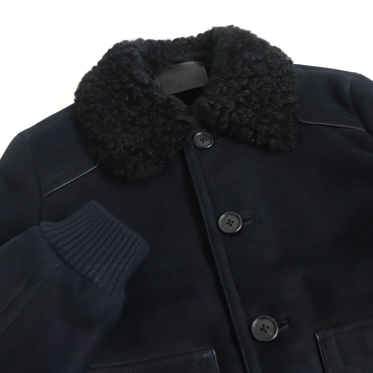 Prada Shearling Jacket Dark Navy 44