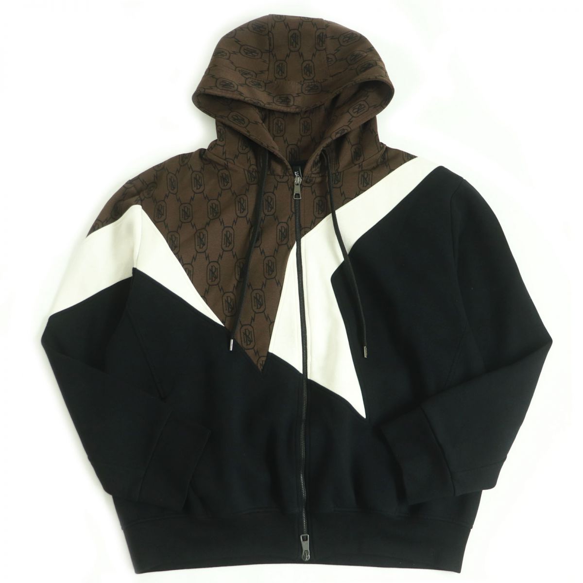 NEIL BARRETT Monogram Zip-Up Hoodie XL