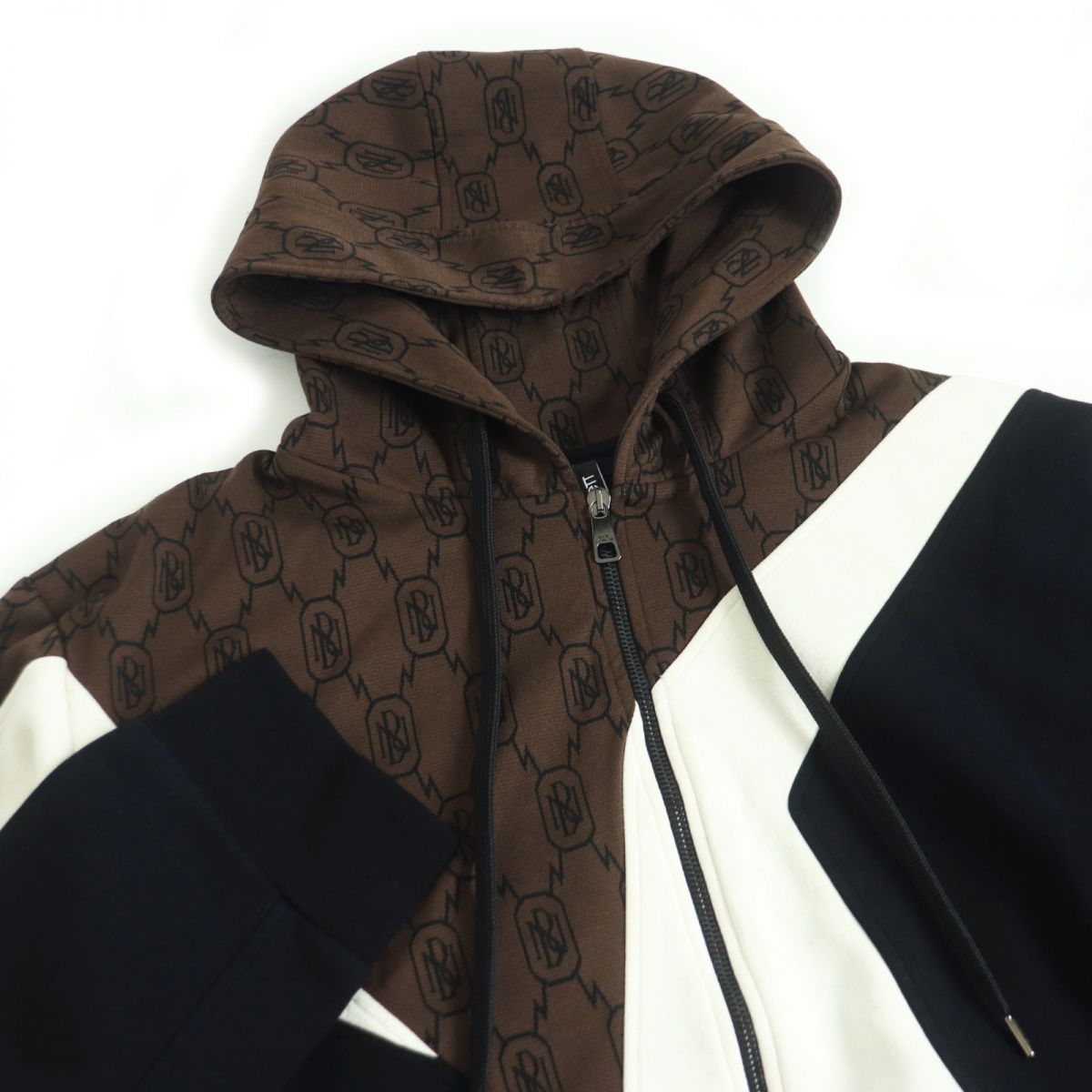 NEIL BARRETT Monogram Zip-Up Hoodie XL