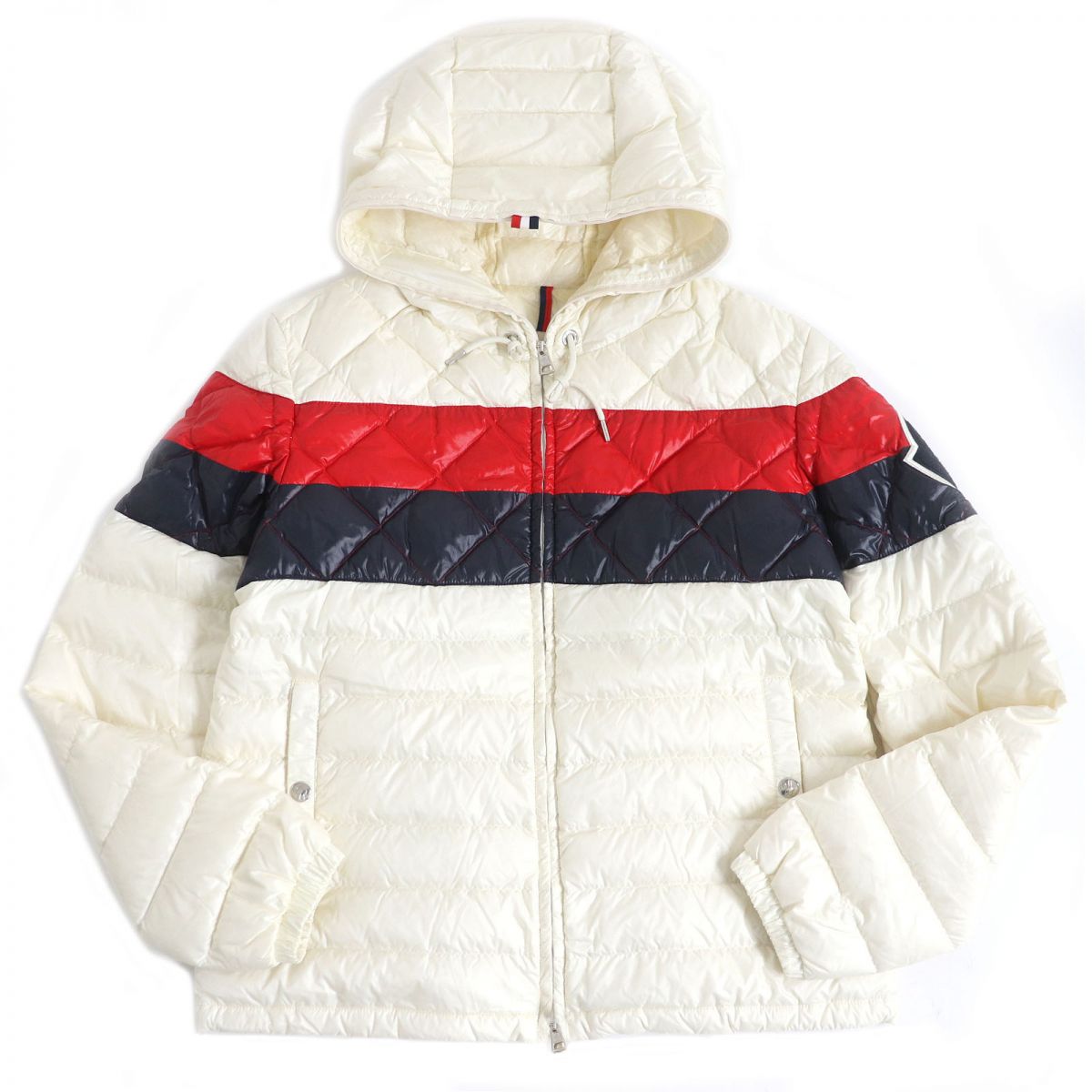 Moncler GAUDIN Logo Hooded Down Jacket Ivory