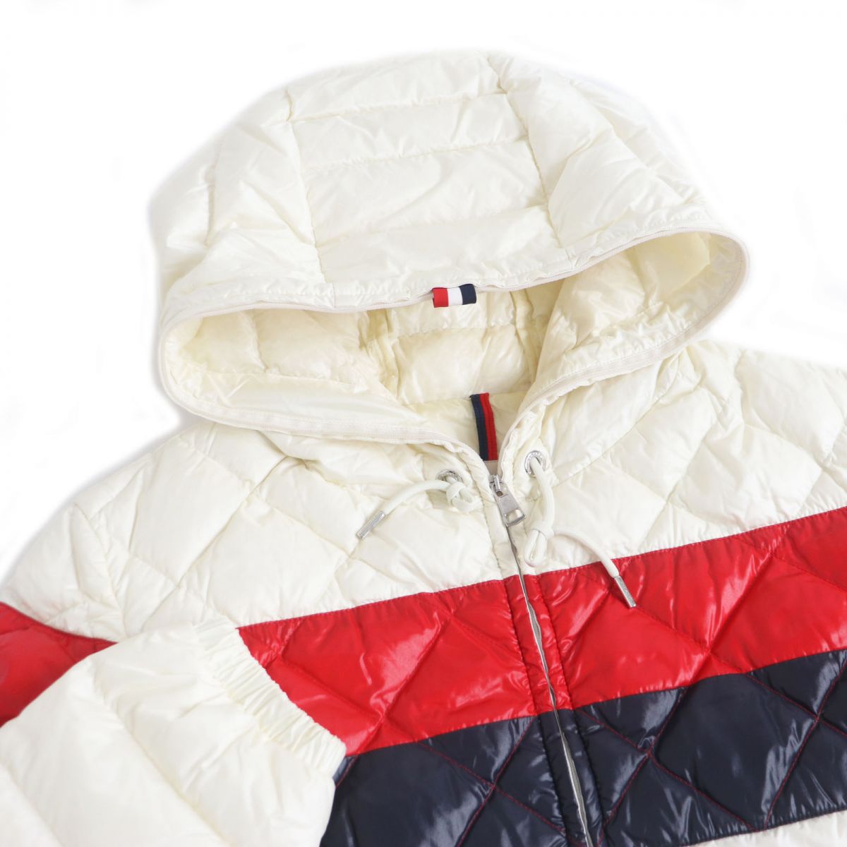 Moncler GAUDIN Logo Hooded Down Jacket Ivory