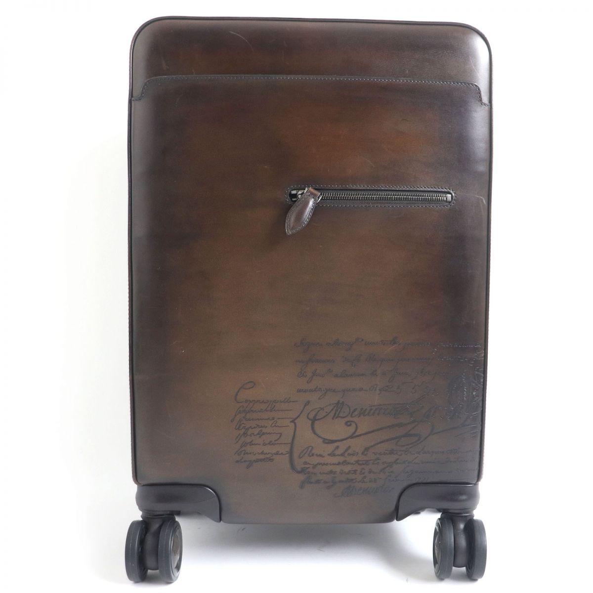 Berluti Venezia Leather Rolling Suitcase