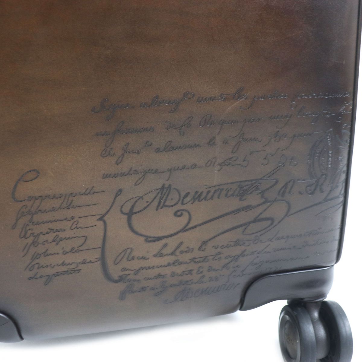 Berluti Venezia Leather Rolling Suitcase