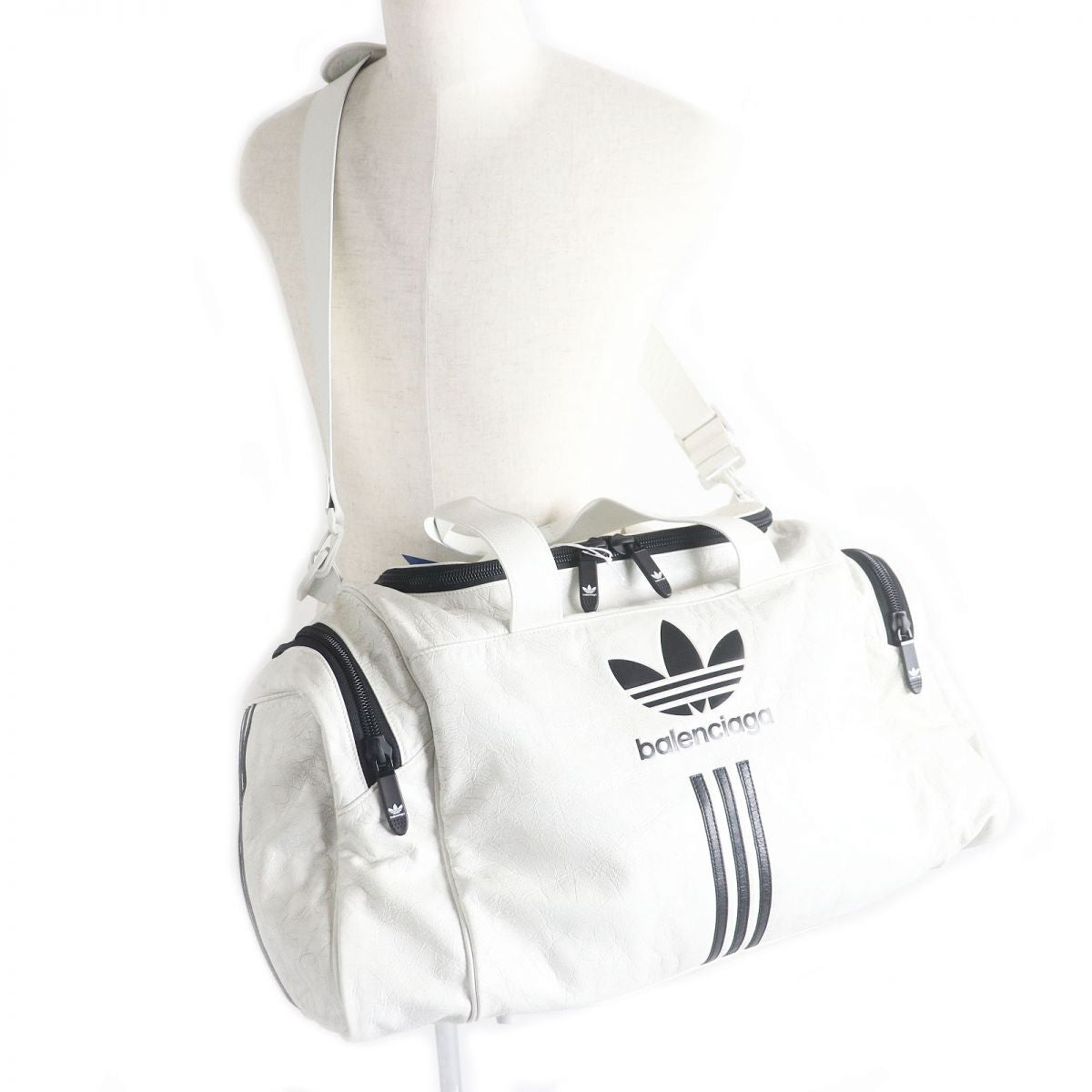 Balenciaga Adidas Lambskin Gym Bag White