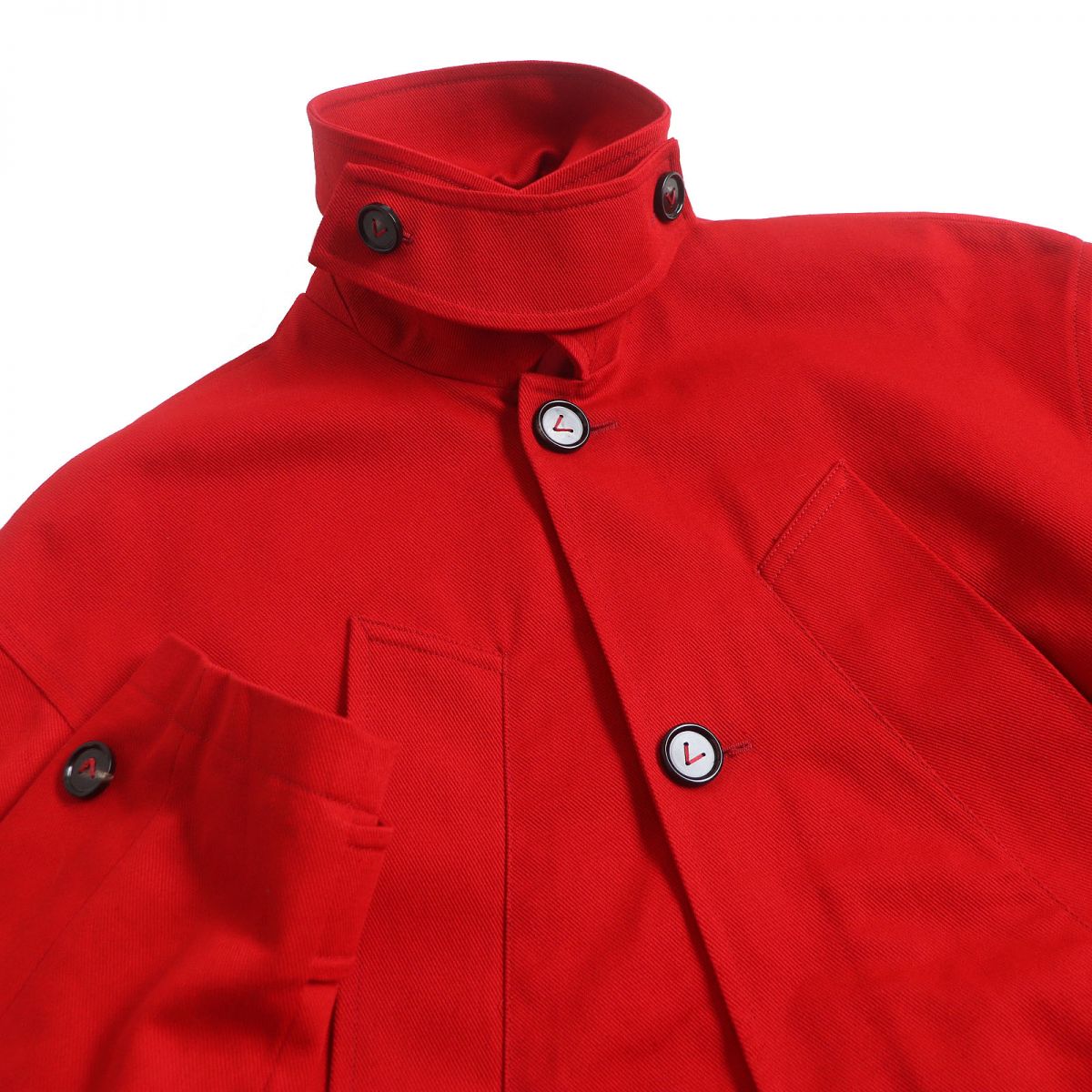 Bottega Veneta Cotton Belted Long Trench Coat Red 44