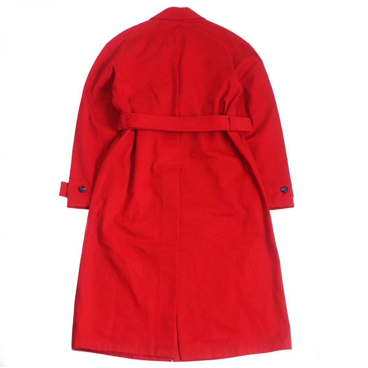 Bottega Veneta Cotton Belted Long Trench Coat Red 44