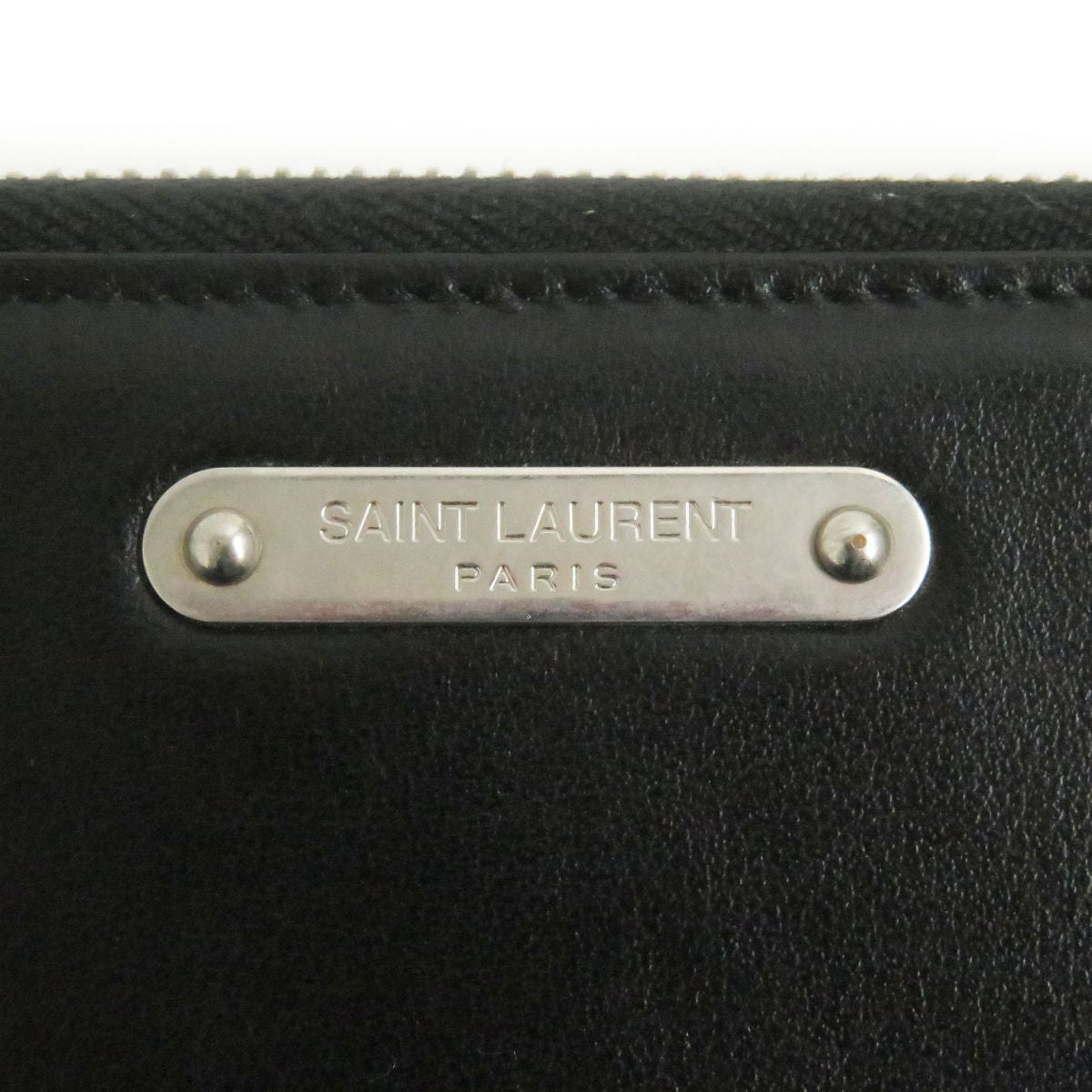 Saint Laurent Leather Long Wallet Black