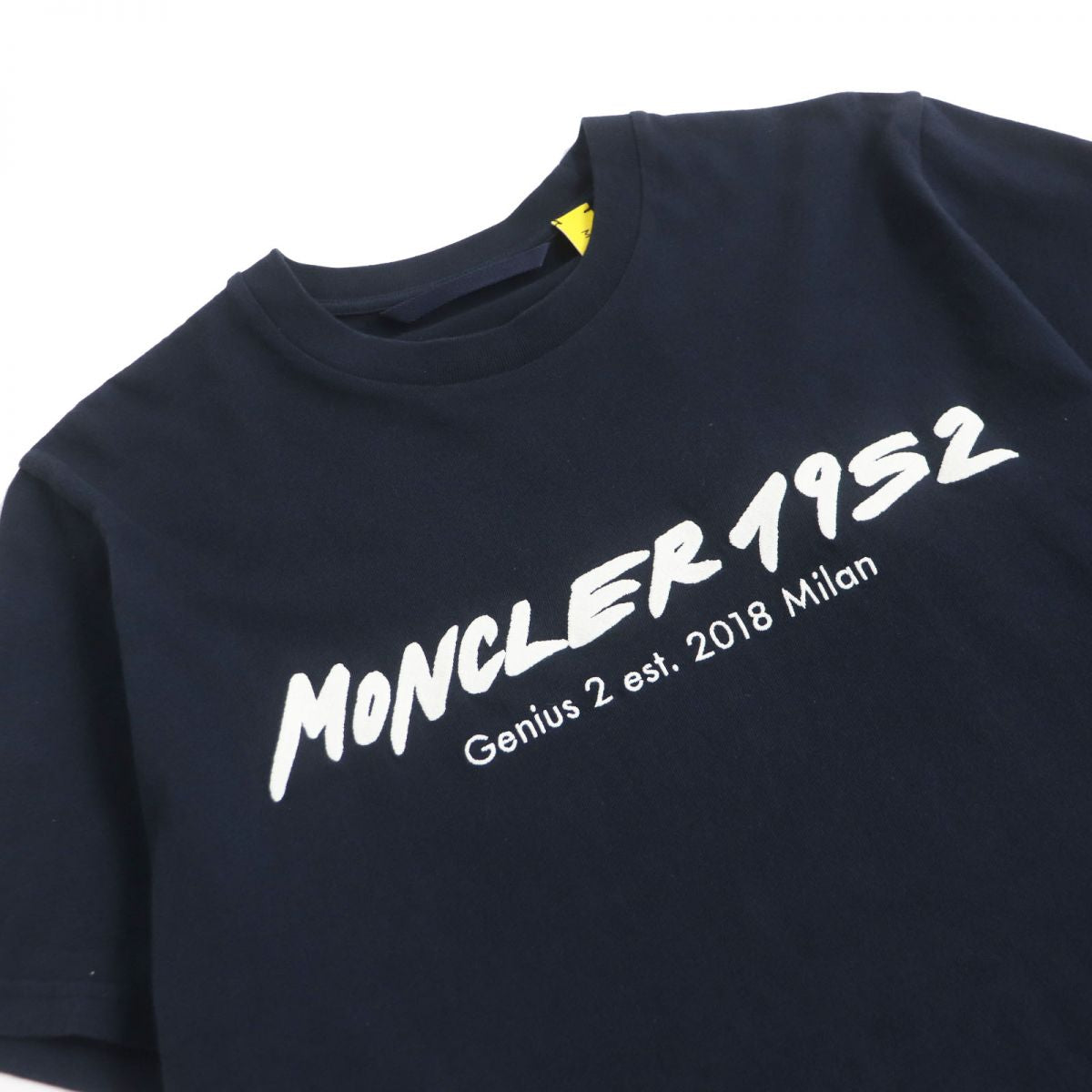 Moncler Genius Logo Embroidery Cotton T-Shirt Navy M