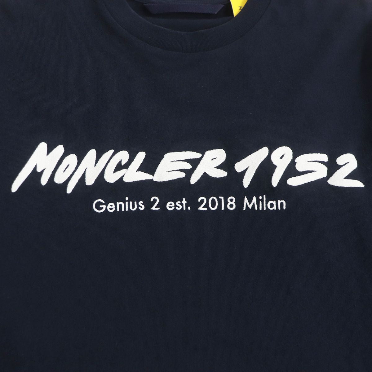 Moncler Genius Logo Embroidery Cotton T-Shirt Navy M