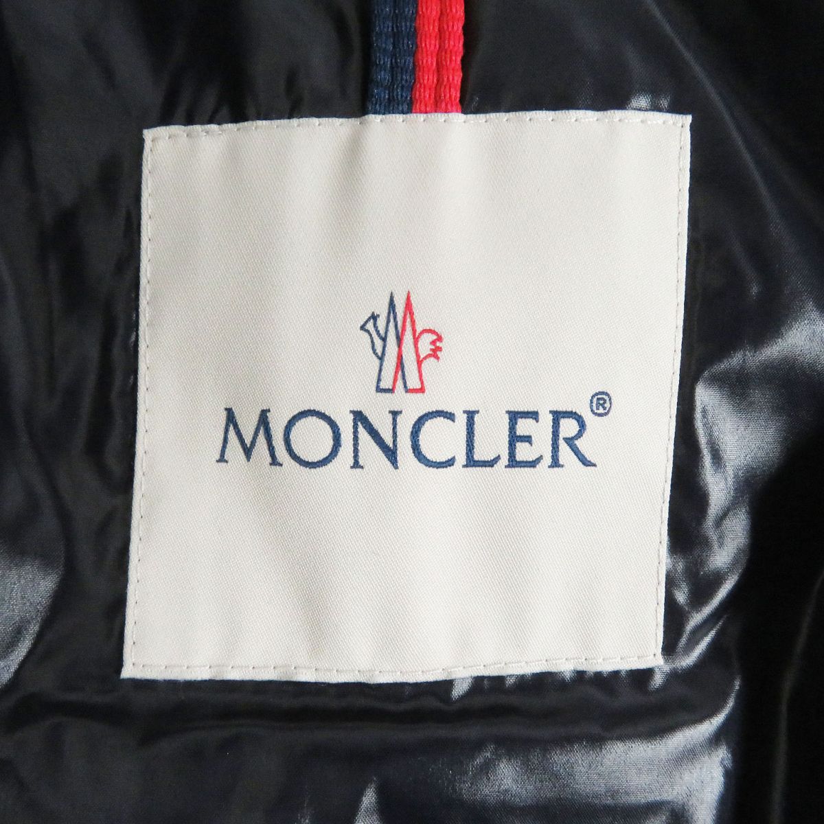 Moncler MARCEAU Lamb Leather Hooded Down Coat Navy