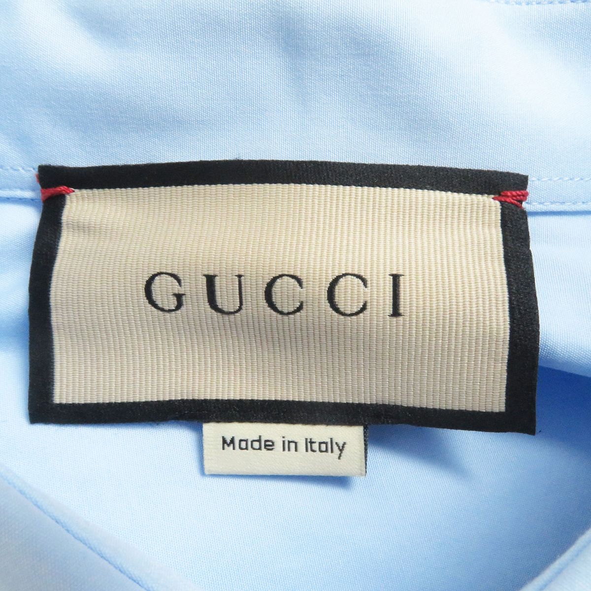 Gucci Silk Cotton Shirt Light Blue Size 46