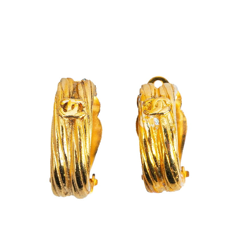 Chanel Vintage Coco Mark Earrings Gold