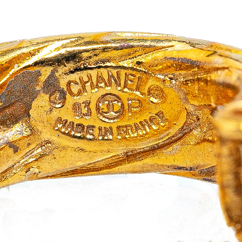 Chanel Vintage Coco Mark Earrings Gold