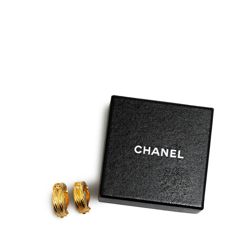 Chanel Vintage Coco Mark Earrings Gold