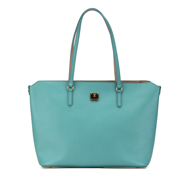 MCM Leather Tote Bag Green