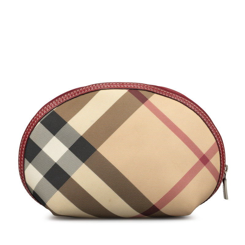 Burberry Nova Check PVC Cosmetic Pouch Beige