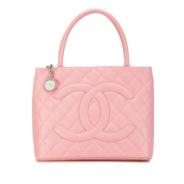 Chanel Caviar Skin Reissue Tote Coco Mark Handbag A01804