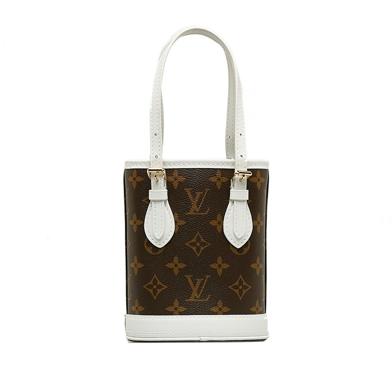 Louis Vuitton Nano Bucket Handbag PVC Leather M81489 in Great Condition