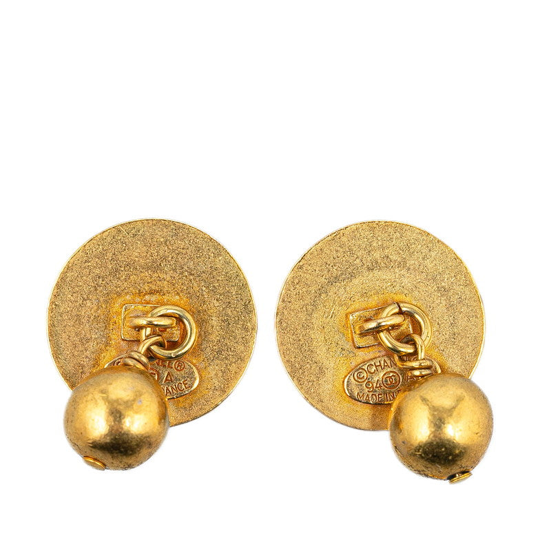 Chanel Vintage Coco Mark Gold Cuffs