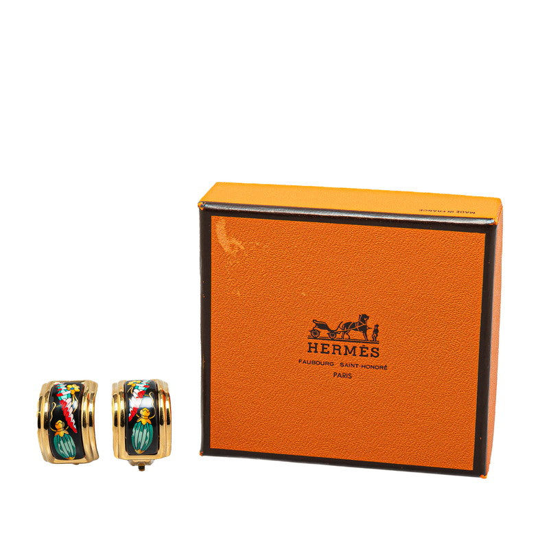 Hermes Enamel Flower Perfume Bottle Earrings