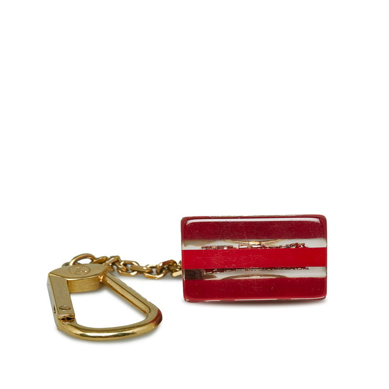 Louis Vuitton Speedy Inclusion Charm Keychain Red Gold Plastic in Very Good Condition