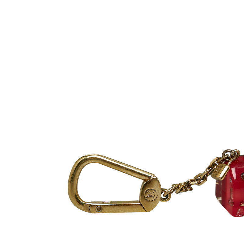 Louis Vuitton Speedy Inclusion Charm Keychain Red Gold Plastic in Very Good Condition