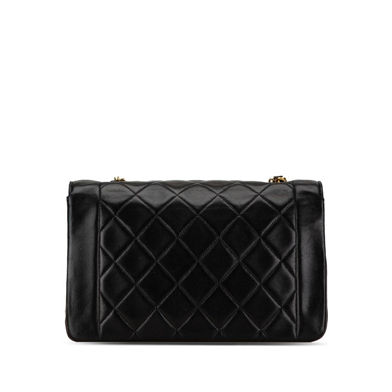 Chanel Diana 25 Lambskin Shoulder Bag Black Gold