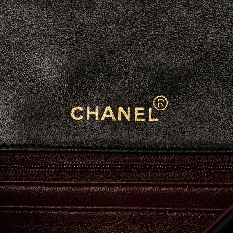 Chanel Diana 25 Lambskin Shoulder Bag Black Gold