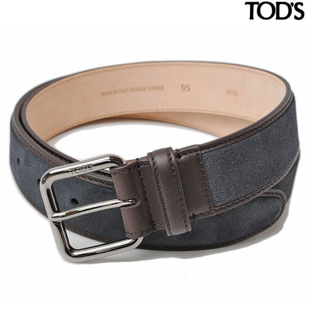 Tod's Leather/Suede Belt Navy/Brown