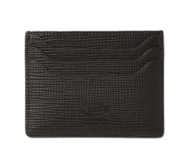 Tod's Embossed Leather Card Case/Business Card Holder Black